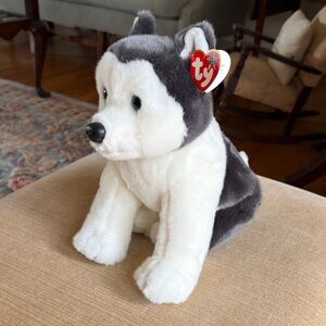 Ty Nanook Husky Plush Dog Toy - Gray and White